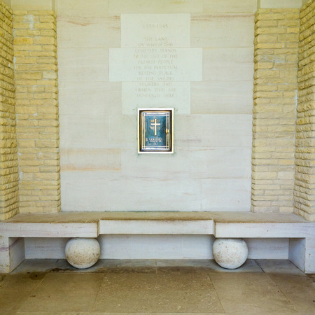 Omaha Beach, Normandy,Ferance.- August 9: American War Cemetery on August 9, 2013. American War Cemetery at Omaha Beach, Normandy (Colleville-sur-Mer ) France.のeditorial素材