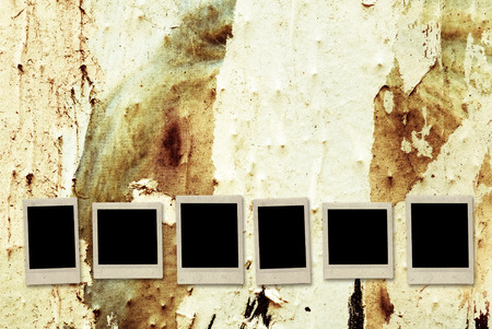 vintage instant photo with textured grunge backgroundの写真素材