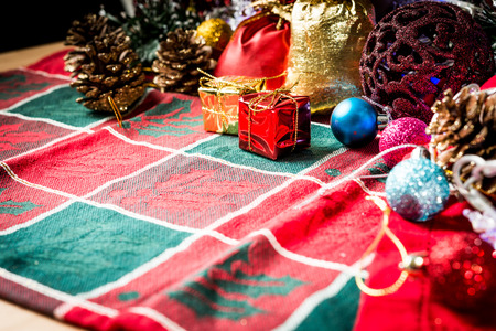 christmas decoration over dark backgroundの写真素材