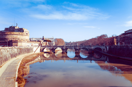 Beautiful street view of old town in Rome, ITALYのeditorial素材