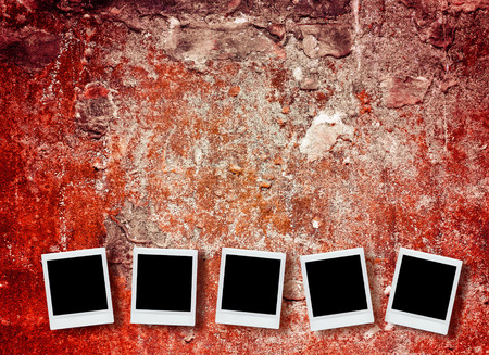 vintage instant photo with grunge backgroundの写真素材