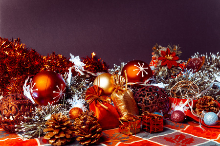 christmas decoration over dark background