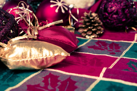 christmas decoration over dark backgroundの写真素材