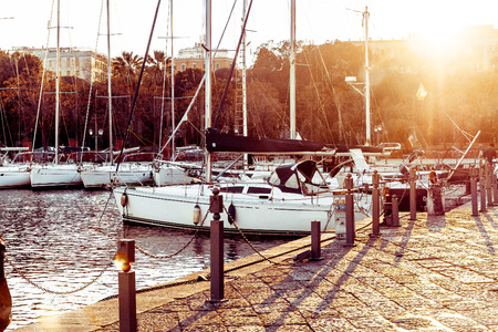 Street view of old town in Naples city, italy Europeの写真素材