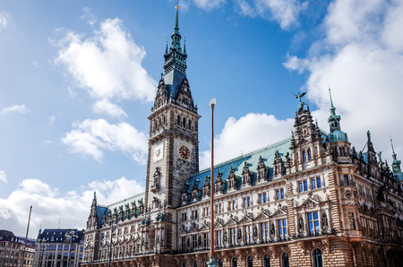 Street view of Downtown Hamburgの写真素材