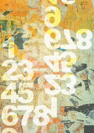 retro style numbers-background in grunge styleの写真素材