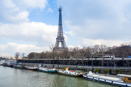 The Eiffel Tower (nickname La dame de fer, the iron lady),The tower has become the most prominent symbol of both Paris and Franceの写真素材
