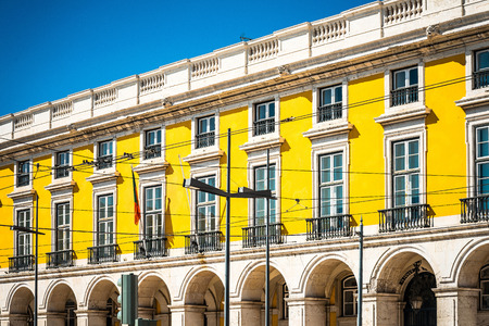 Beautiful street view of historic architectural in Lisbon, Portugal, Europe.の写真素材