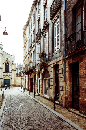 Street view of old town in bordeaux city, France Europeの写真素材