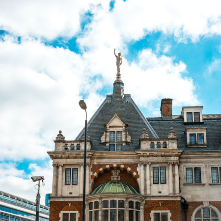 Street view of old buildings in London, England, UKのeditorial素材