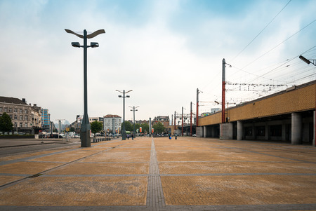 BRUSSELS, BELGIUM - June 16, 2016. Street view of old town in Brussels city, with a population of over 1.8 million, the largest in Belgium.のeditorial素材