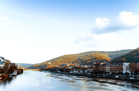 view to old town of Heidelberg, Germanyのeditorial素材