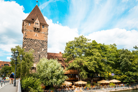 NUREMBERG, GERMANY - July 6, 2016. Street view of Nuremberg Cityscape, It is the second-largest city in Bavaria, GERMANYのeditorial素材