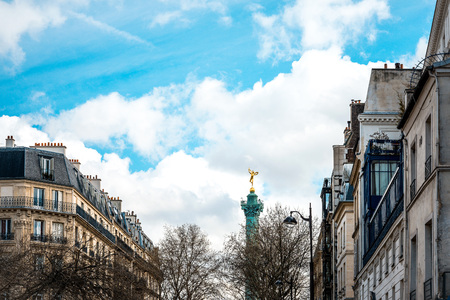 Place de la Bastille in Paris, Franceの写真素材