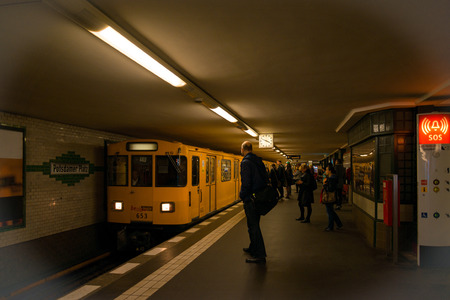 BERLIN, GERMANY- May 18: Potsdamer Platz is an important public square and traffic intersection in the centre of Berlin. May 18, 2016. BERLIN, Germany.のeditorial素材