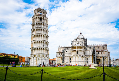 PISA, ITALY - July 24, 2016. Leaning Tower of Pisa in Tuscany, Italy. a Unesco World Heritage Site.のeditorial素材