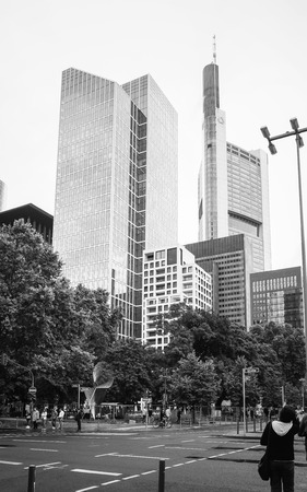 FRANKFURT, HESSE-August 16 : view of Frankfurt am Main.Frankfurt is the largest city in the German state of Hesse and the fifth-largest city in Germany,August 16,2015 in Frankfurt, Germany.のeditorial素材