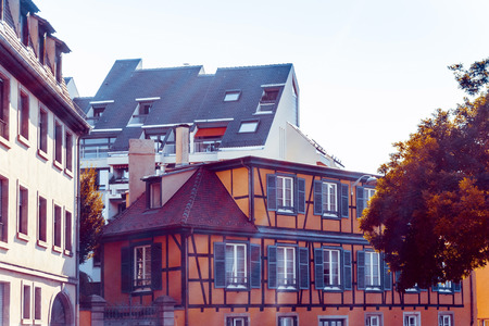Beautiful view of ancient buildings at Strasbourg, Alsace, Franceのeditorial素材