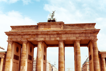 Brandenburg Gate (Brandenburger Tor), famous landmark in Berlin, Germany,rebuilt in the late 18th century as a neoclassical triumphal archのeditorial素材