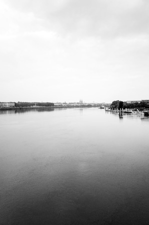 River view of old town in bordeaux city, France Europe