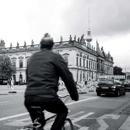 BERLIN, GERMANY- October 7: Typical Street view October 7, 2016 in Berlin, Germany. Berlin is the capital of Germany. With a population of approximately 3.5 million people.BERLIN, GERMANYのeditorial素材