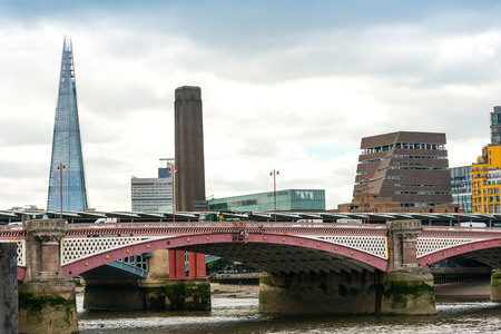LONDON, UNITED KINGDOM - June 21, 2016. Beautiful street view of business modern buildings in London, England, UKのeditorial素材