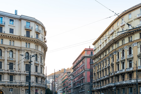 NAPLES, ITALY - January 22, 2016 : Street view of old town in Naples city. January 22, 2016, Naples, Italyのeditorial素材