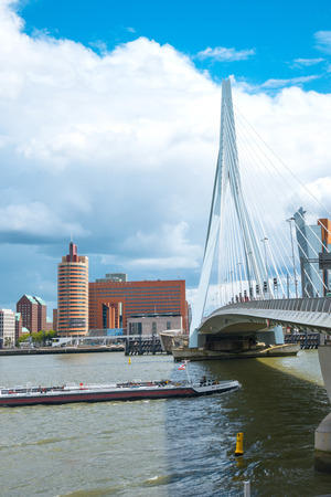 ROTTERDAM, Netherlands - August 10, 2016 : Street view of Port of Rotterdam, the nickname "Gateway to Europe", and, conversely; "Gateway to the World" in Europe.のeditorial素材