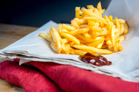 Golden French fries potatoes ready to be eaten