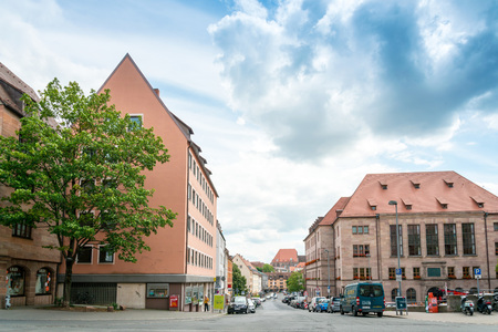 NUREMBERG, GERMANY - July 6, 2016. Street view of Nuremberg Cityscape, It is the second-largest city in Bavaria, GERMANYのeditorial素材