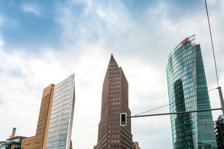 BERLIN, GERMANY- May 18, 2016: Potsdamer Platz is an important public square and traffic intersection in the centre of Berlin. May 18, 2016. BERLIN, Germany.のeditorial素材