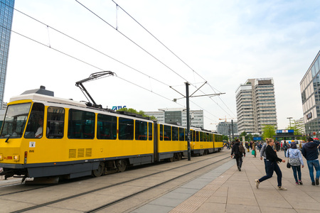 BERLIN, GERMANY- May 18, 2016: Typical Street view May 18, 2016 in Berlin, Germany. Berlin is the capital of Germany. With a population of approximately 3.5 million people.BERLIN, GERMANYのeditorial素材