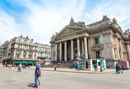 BRUSSELS, BELGIUM - June 8, 2016. Street view of old town in Brussels city, with a population of over 1.8 million, the largest in Belgium.のeditorial素材