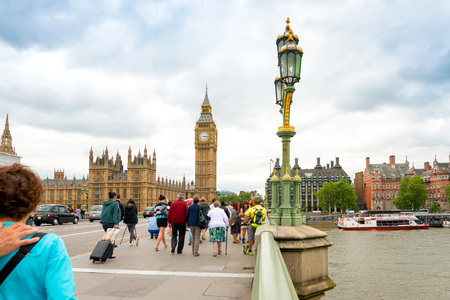 LONDON, UNITED KINGDOM - June 21, 2016. Street view of Traditional Big Ben in London, United Kingdomのeditorial素材