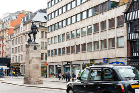 LONDON, UNITED KINGDOM - June 21, 2016. Beautiful street view of business modern buildings in London, England, UKのeditorial素材