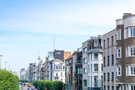 Beautiful street view of  Old town in Antwerp, Belgiumの写真素材