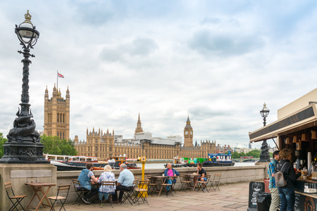 LONDON, UNITED KINGDOM - June 21, 2016. Street view of Traditional Big Ben in London, United Kingdomのeditorial素材