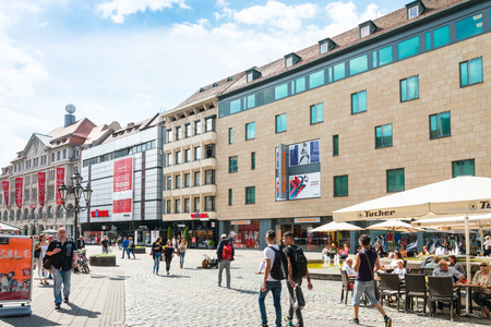 NUREMBERG, GERMANY - July 6, 2016. Street view of Nuremberg Cityscape, It is the second-largest city in Bavaria, GERMANYのeditorial素材