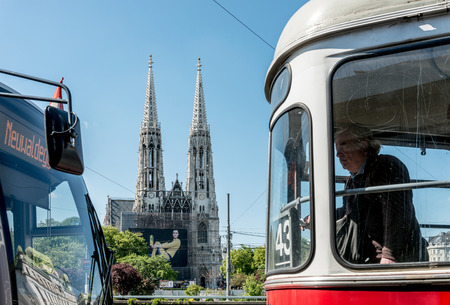 VIENNA, AUSTRIA-April 19, 2016 : old town main street on April 19, 2016.Vienna is the capital and largest city of Austria.のeditorial素材