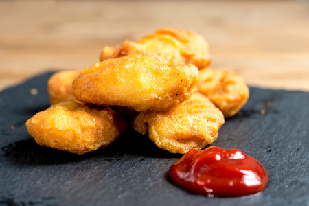 fried Chicken nuggets with sauceの写真素材