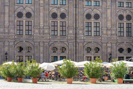 MUNICH, GERMANY-July 7, 2016: Street view of Tourists on foot Street in Downtown Munich on July 7, 2016, in Munich, Germany.のeditorial素材