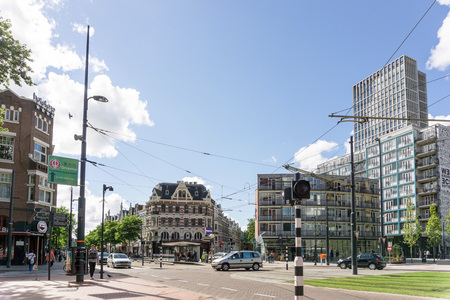 ROTTERDAM, Netherlands - August 10, 2016 : Street view of Rotterdam City Netherlands. back to 1270 when a dam was constructed in the Rotte river by people settled around it for safety.のeditorial素材