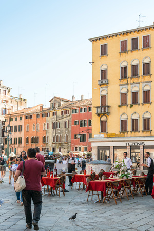 VENICE, ITALY - March 26, 2016.street view of old buildings in Venice on May 26, 2015. its entirety is listed as a World Heritage Site, along with its lagoon.May 26 VENICE, ITALYのeditorial素材