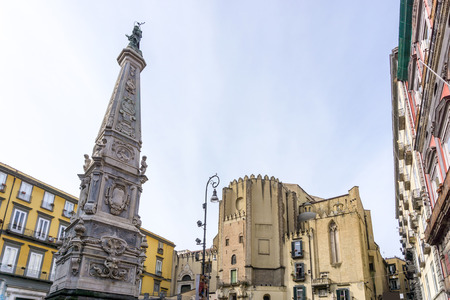 Street view of old town in Naples city, italy Europeのeditorial素材