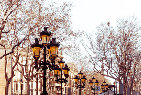 Cityscape in Barcelona Europe - street view of Old town in Barcelona, Spain