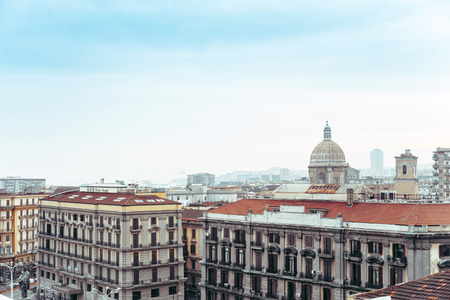 Street view of old town in Naples city, italy Europeのeditorial素材