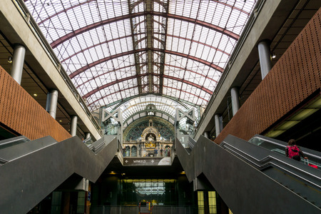 ANTWERP, BELGIUM - August 18, 2016. Beautiful street view of  Old town in Antwerp, Belgium, has long been an important city in the Low Countries, both economically and culturally.のeditorial素材