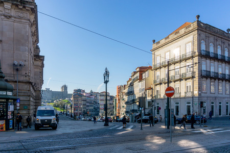 PORTO, PORTUGAL - November 17, 2016. Street view of old town Porto, Portugal, Europe, is the second largest city in Portugal, has a population of 1.4 million.のeditorial素材