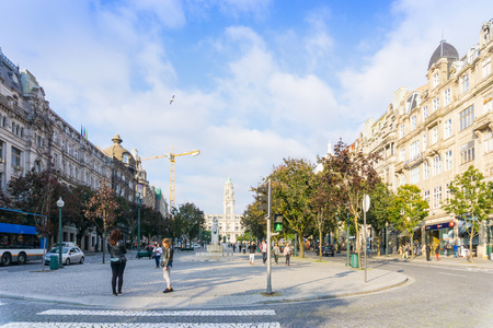 PORTO, PORTUGAL - November 17, 2016. Street view of old town Porto, Portugal, Europe, is the second largest city in Portugal, has a population of 1.4 million.のeditorial素材