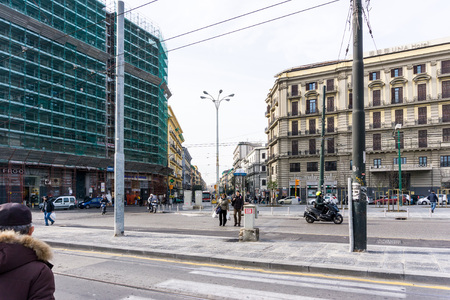 NAPLES, ITALY - January 28, 2017 : Street view of old town in Naples city. January 28, 2017, Naples, Italyのeditorial素材